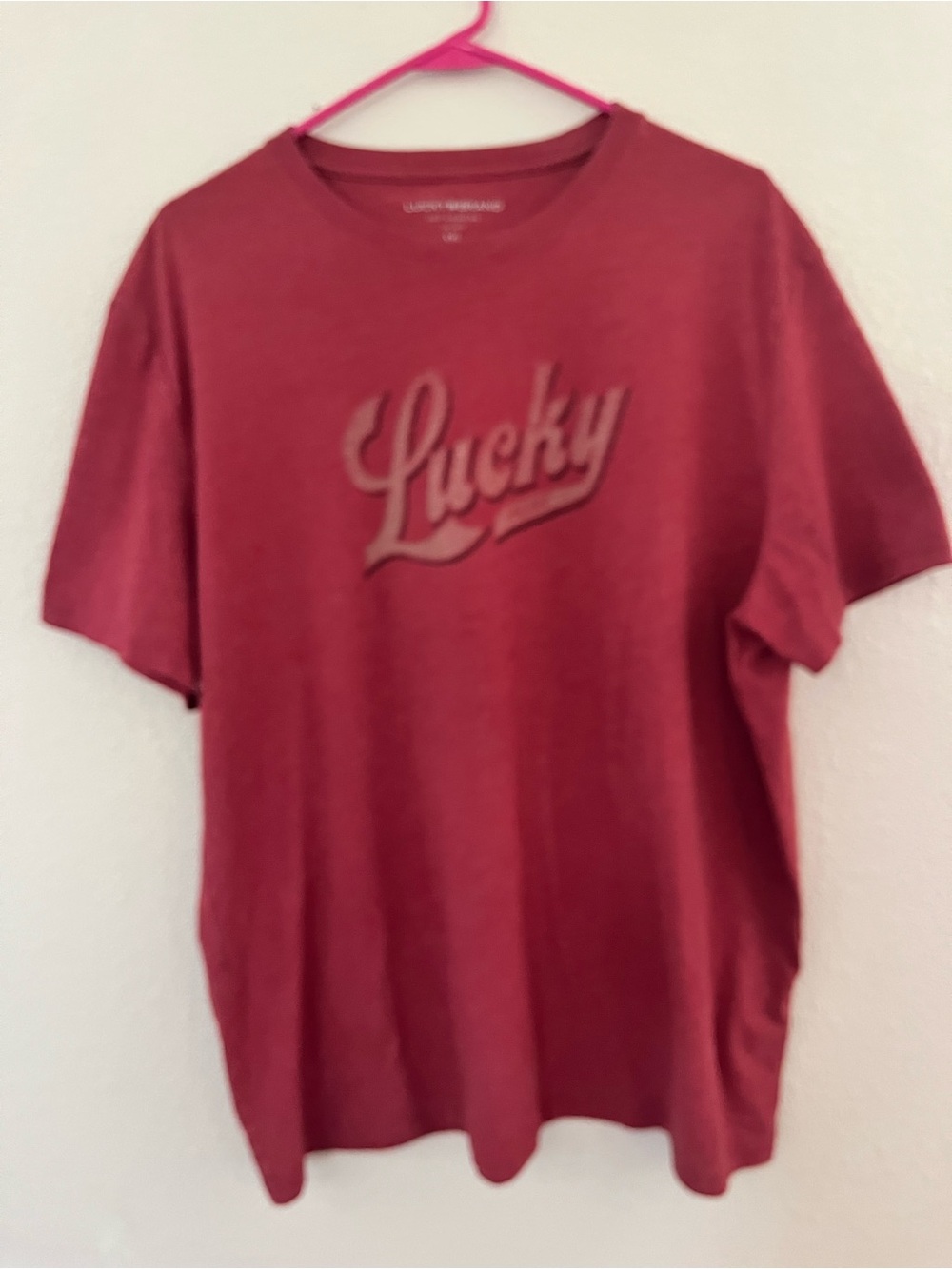 Lucky Brand Red Heather Crewneck Tee XXL